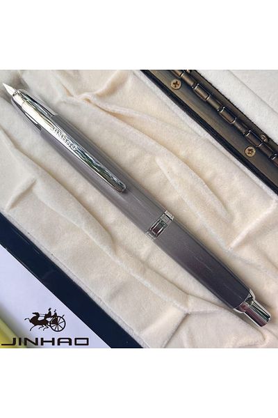 Choice F Gradient Grey Jinhao 10 Press Fountain Pen Retractable Ef/f Nib Metal With Clip Writing Ink Pen Co