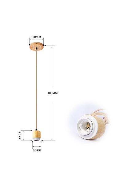 Choice E27 Without Bulb 1pc Wood Pendant Lamp Base E27 Wooden Pendant Lights For Bedroom Home Living Room D