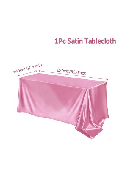 Choice style 2 Rectangle Tablecloth Satin Table Cloth Bright Smooth White Pink Solid Color Table Cover Wedd