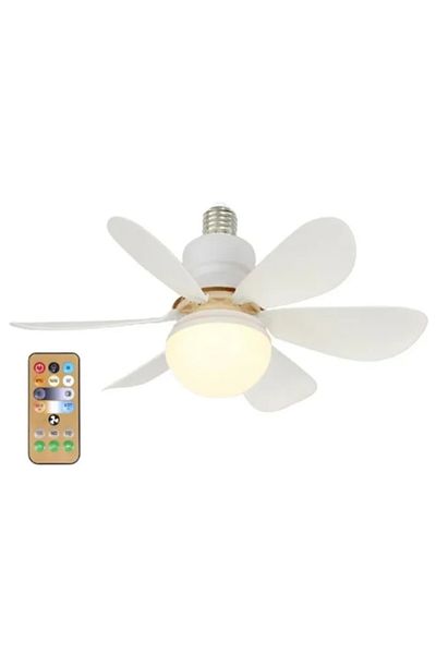 MOLDEN 52cm White E27 Led Ceiling Fan Light Three Color Dimming Detachable Fan Lamp Leaf Living Room Bedroo