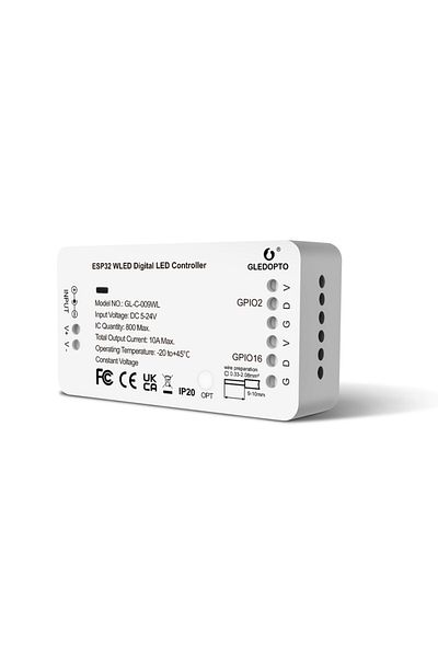GLEDOPTO GL-C-009WL ESP32 WLED RGB RGBW Digital Strip Controller Supports WS2811 SK6812 SM16703P WS2812B APP