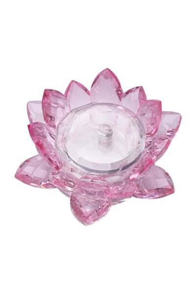 LUXORISE Γυάλινο δοχείο μανικιούρ, ροζ λουλούδι