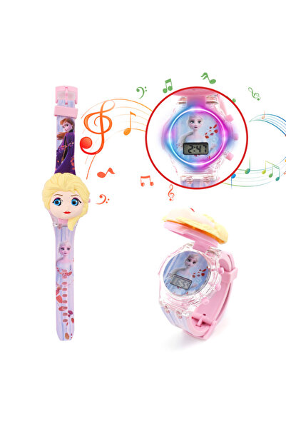 Choice إلسا مع الموسيقى مضيئة ساعات الأطفال الكرتونية للأولاد ضوء فلاش ملون م...