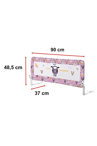 GUİMO Bariera De Protectie Pentru Pat, Rabatabila, Guimo, 90x48 Cm, Happy Dreams, Decor Oita, Roz