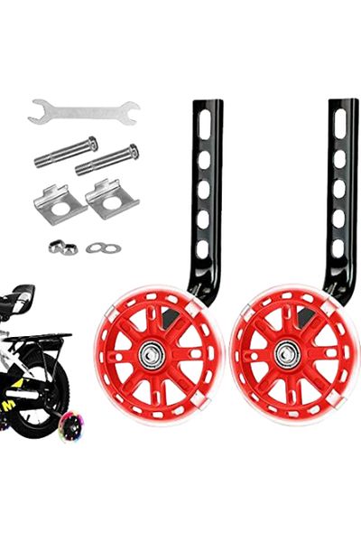 Choice Red Kids Bike Training Wheels Bike Flash Mute Wheel Bicycle Stabiliser Mounted Kit for 12/14/ 16/18