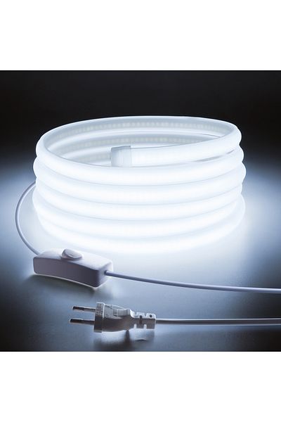 Choice 15M 220V European Plug White 110V 220V Super Bright COB LED Strip with Switch FOB Tape Ribbon EU US