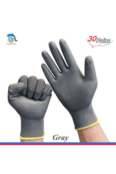 dolphin protect XL Gray 30 pairs 10-30 pairs of nitrile safety coated work gloves, PU gloves and palm coated mechani