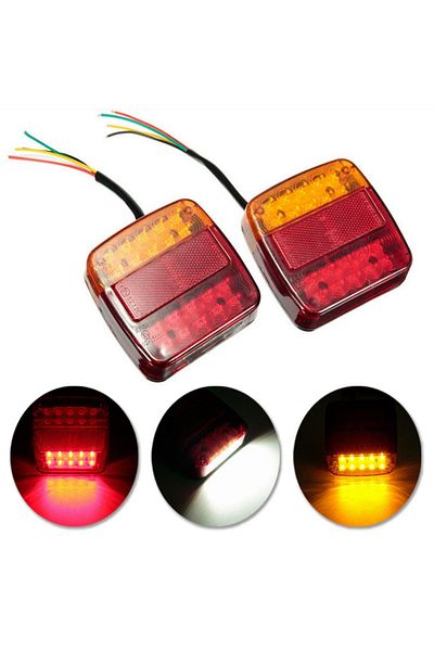 NarzrIe 2 pcs 2Pcs 12V Car Trailer Trucks Tail light Car 20 LED Rear Tail Light Running Turn Signal Rear Lam