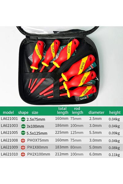 LAOA 6pcs Screwdriver Set LAOA 6pcs /8PCS Screwdriver Sets VDE Insulated Screwdriver Electrical Tool