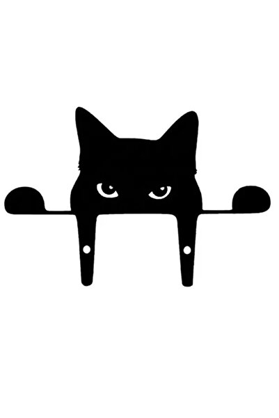 Choice TY-064-01 DDONKL 1pc Cat Sculpture Gifts Lawn Ornament Black Metal Pee...