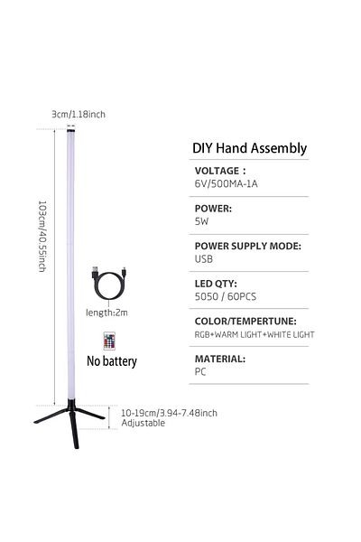 IWP Remote control DIY 3 Section RGB LED Floor Lamp Remote APP Control Music Sync Corner Mood Lighting S