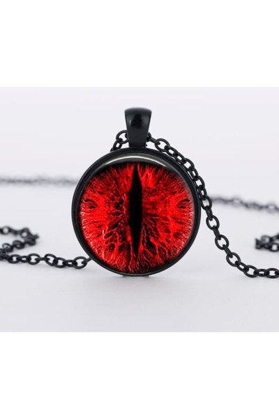 Choice قلادة عين القطة الحمراء من black1، مصنوعة يدويًا من زجاج كابوشون، على ...