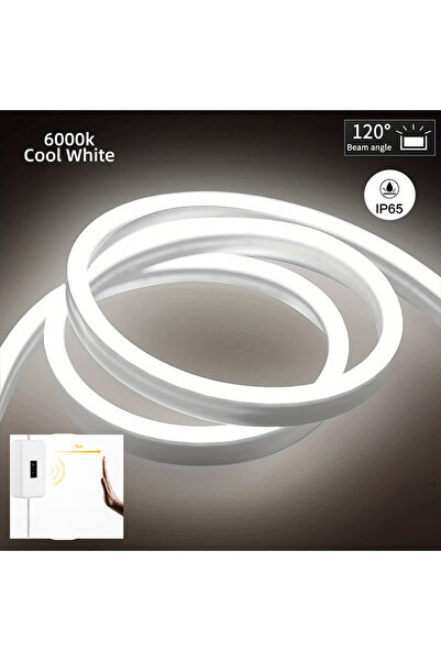 Choice شريط أضواء نيون LED أبيض بارد بطول 4 أمتار مع مستشعر حركة ومسح يدوي وخ...