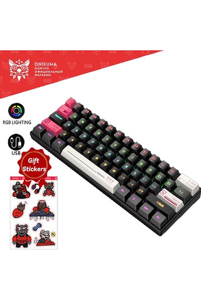 Choice Brown Switch G55 ONIKUMA G55 Mechanical Gaming Keyboard 61 Keys Layout RGB Customized Wired Colorful