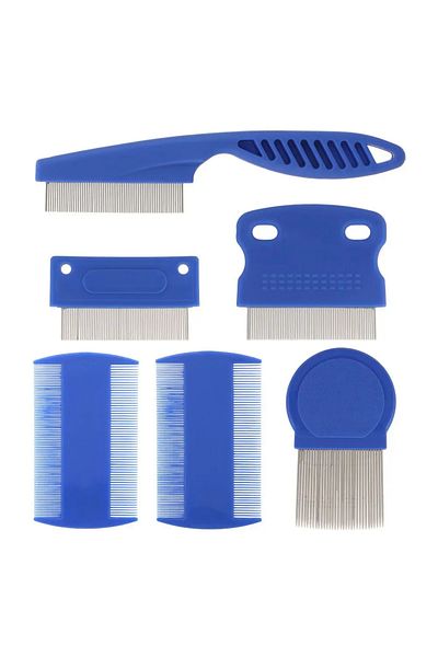Choice White 6 Pcs/set Pet Flea Comb Stainless Steel Head Lice Comb Fine Tooth Dogs Cats Grooming Combs Dem
