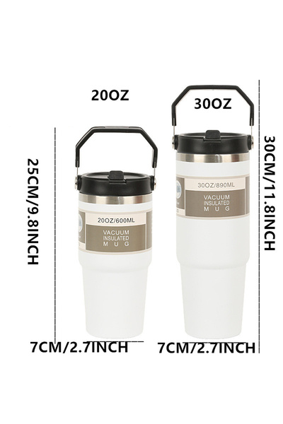 Choice زجاجة مياه محمولة من الفولاذ المقاوم للصدأ مع غطاء ومقبض عازل مبهر، قط...