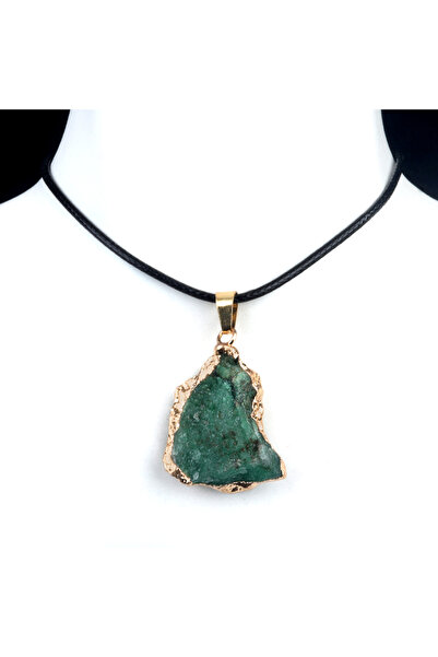 Choice قلادات من حجر الفلوريت الطبيعي غير المنتظم مقاس 25-35 مم مع قلادة ذهبي...