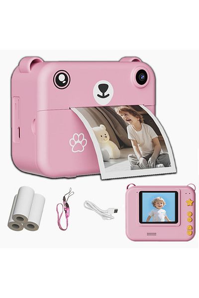 Choice Pink Multi functional children's camera is a must-have Halloween gift. The camera can print instantl