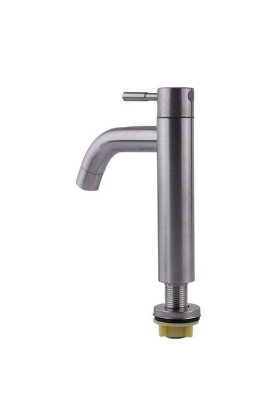 Choice White Bathroom Sink Faucet Stainless Steel Silver Single Cold Counter Basin Tap Kitchen Sink Faucet