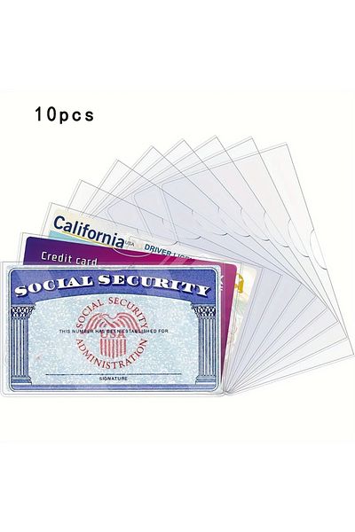 Choice 10 pcs 10 pcs of PVC card protective cover, suitable for social security, medical insurance, and cr