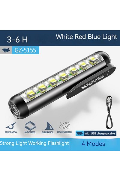 Choice Lithium Polymer Battery GZ-5155G-WRB Smiling Shark GZ-5155 Flashlight Magnet Work Light Portable Rec