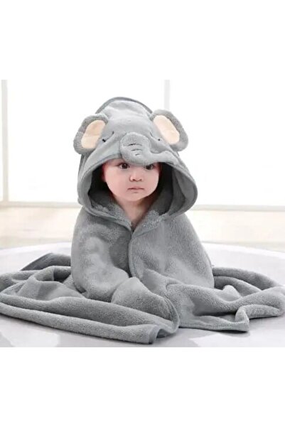 Choice GRAY Toddler Bathrobe Infant Bath Towel Boy Girl Blankets Swaddle With Hood Cartoon Coral Fleece Tow