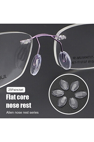 Choice مجموعة من 25 زوجًا من وسادات الأنف للنظارات، مصنوعة من مادة البولي فين...