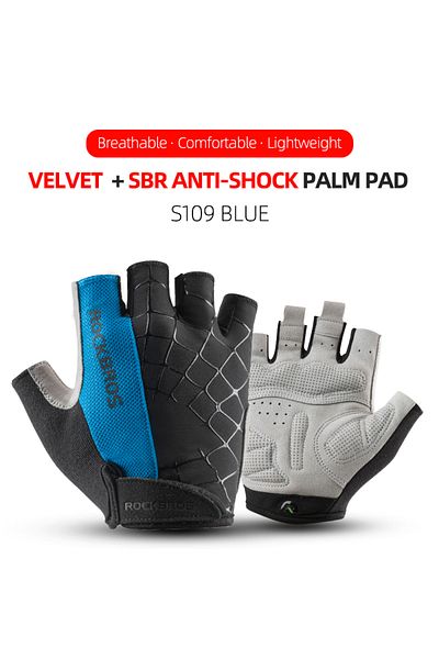 Choice M S109BL ROCKBROS Cycling Bike Gloves Half Finger Shockproof Breathable MTB Mountain Bicycle Sports