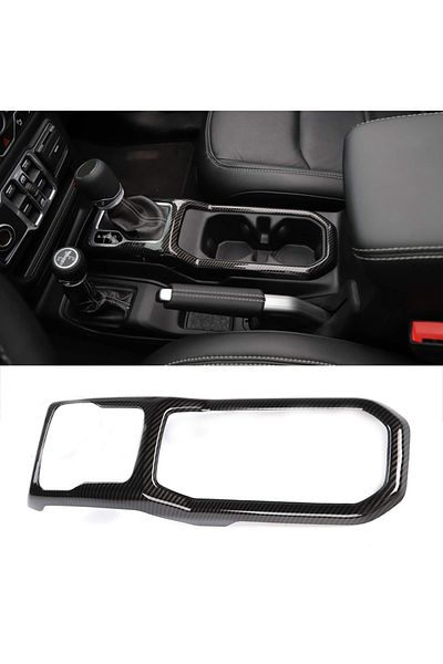 Choice Carbon Fiber Cup Car Front Water Cup Holder Decoration Cover 4WD Gear Shift Panel for Jeep Wrangler