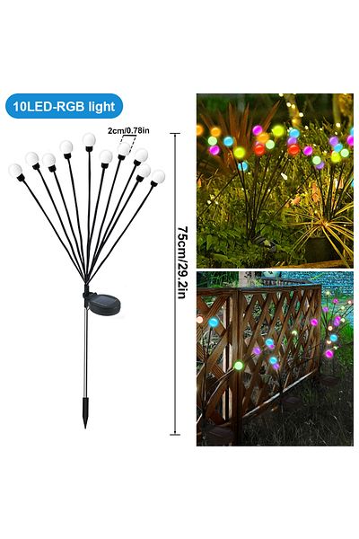Choice 1pcs 10led Rgb 8/10 Led Outdoor Solar Firefly Lights Warm White Rgb Ip65 Waterproof Garden Starburst