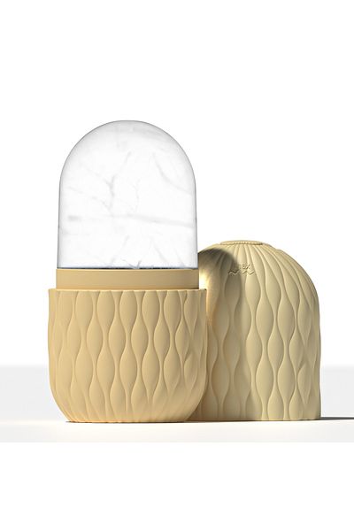 LSHOW Yellow Ice Roller for Face & Eye Beauty Self Skin Care Tools Ice Holder Facial Cube Gua Sha Face Mas