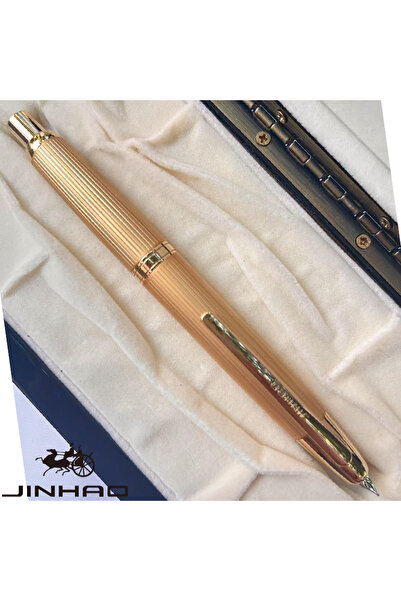 Choice قلم حبر جاف JINHAO 10 Press بلون ذهبي مطفي مصقول F قابل للسحب EF/F Nib...