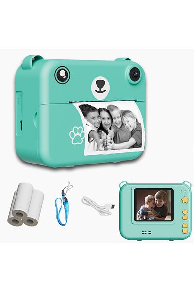 Choice green Multi functional children's camera is a must-have Halloween gift. The camera can print instant