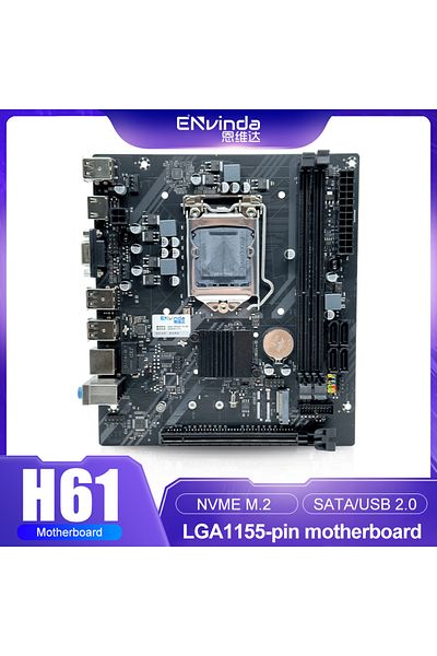 ENVINDA H61 Motherboard LGA 1155 Kit Compatible With Intel Core CPU 2nd And 3rd Generations Suppo...