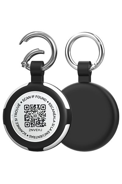 Choice Black Dog Accessories Airtag Holder With Pet Qr Smart Tags ,id Tag For Dog Cat Waterproof Silicone ,