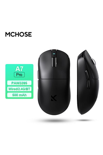 Choice A7 Pro-Black MCHOSE A7 Pro Wireless E-sports Gaming Mouse Bluetooth Rechargeable PAW3395 Lightweight