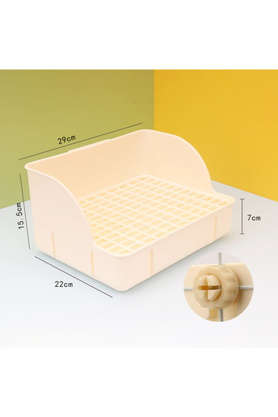 Choice Beige Rabbit Litter Box Pee Pan Tray Pet Toilet Corner Toilet Box Litter Pan Bunny Trainer for Small