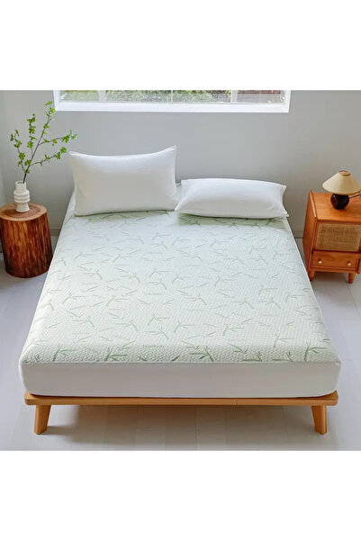 Choice 150x200x30cm Green 1pc Waterproof Bamboo Mattress Cover (Without Pillowcase), Cooling & Breathable F