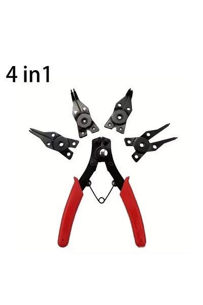 Choice 4-In-1 Circlip Pliers Set Snap Ring Pliers Multi Crimp Removable Plier Head Retaining Circlip Pli...