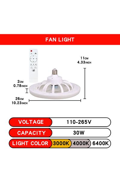 Choice 85-265V 5 Ceiling Fan Light 1 LED Ceiling Fan Light E27 With Remote Control Dimming 3-speed Ddjustab