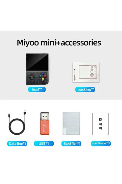 MIYOO 128gb Black Mini Plus Portable Retro Handheld Game Console V2 Mini 3.5inch Ips Screen B