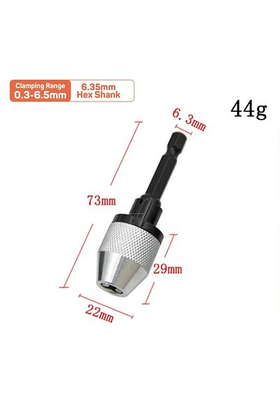 Choice 0.3-6.5mm white 0.3-6.5mm Quick Change Hexagonal Handle Three Jaw Self Centering Twist Drill Chuck 0