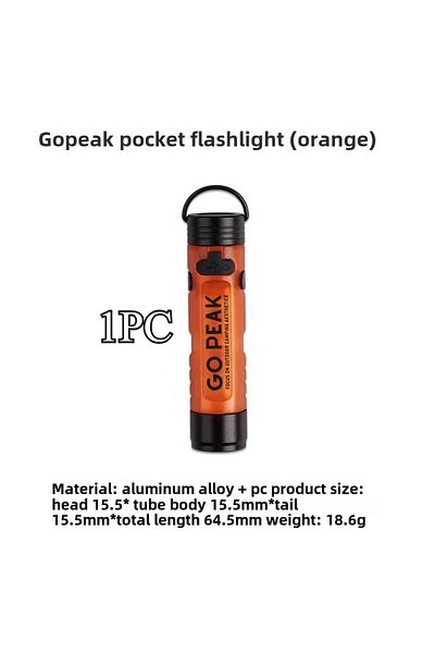 Choice 1PC Orange GOPEAK Pocket Mini Flashlight Outdoor Key Clip Cap Ambient Led Long Endurance Disaster Re