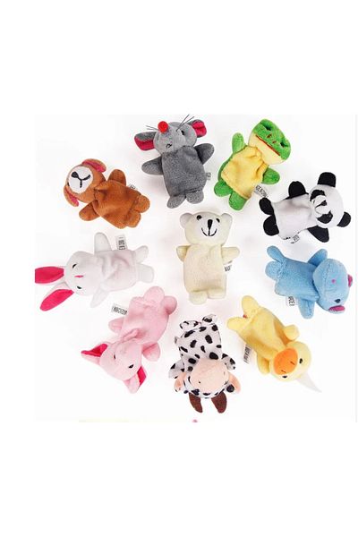 Choice 10pc animal Finger Puppets Set Baby Animals Duck Plush Doll Hand Cartoon Family Hand Puppet Cloth th
