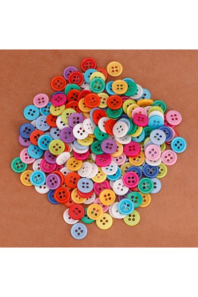 QJH S - 0.9cm 0.35inch 200Pcs - 1Set 200Pcs Round Buttons Mixed Color Set for Crafts Sewing DIY Manual B