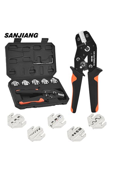 Choice SN TOOLBOX Ratchet Crimping Tool Kit With Interchangeable Jaws For Insulated Non-Insulated Terminals