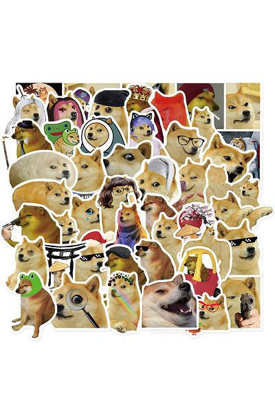 Choice 50PCS 50PCS Creative European and American Emojis, Worry Dog Fun Dog Series Stickers, Notebook Adhes
