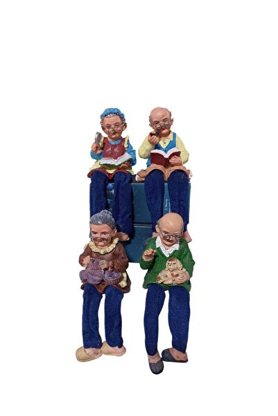 NBZ GİFT Biblo Sevimli Dede Nine Paçası Sarkan Çift