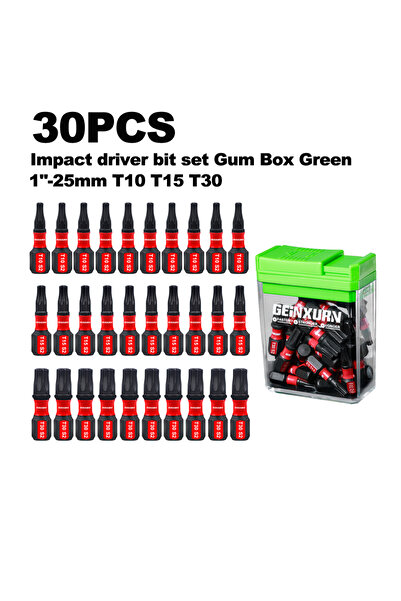 Choice1 1 Inhces 30PCS-GN Geinxurn 30 Pcs Impact Torx Magnetic S2 Steel Multi...