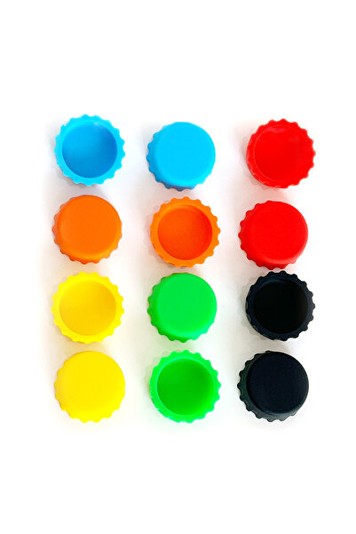 Choice 12Pcs 2/12/24Pcs Candy Colors Silicone Beer Bottle Caps Bar Home Brewing Wine Making Barware Cover B